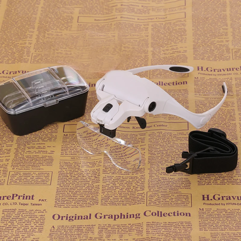 

Microblading accessories tatoo tool head-mounted LED magnifier tattoo lamp for skin care, White