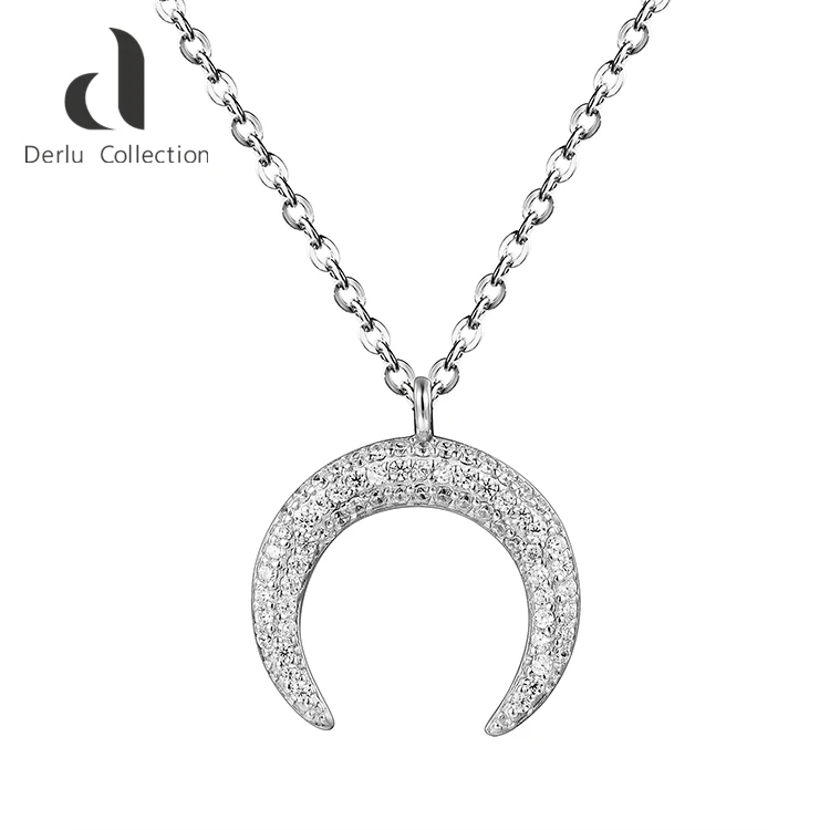 

Fashion 925 sterling silver simple lovely moon shape pendant necklace clavicle silver jewellery, Picture shows