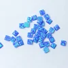 OP05 blue color square cabochon synthetic fire opal