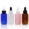 IBELONG amber blue clear pink rectangular cosmetic 30ml pet plastic dropper bottle