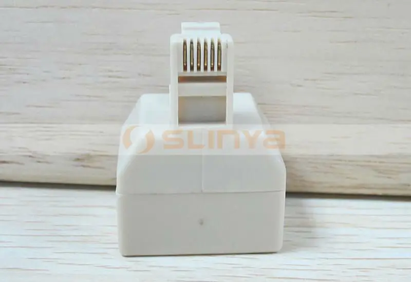 HPWFHPLF Confezione da 4 splitter per linea telefonica, RJ12 6P6C da 1 femmina a 2 femmina, convertitore connettore per cavo fisso (4, nero