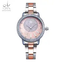 

SHENGKE SK0075 Lady's Quartz Movement Wristwatch High Quality Waterproof Charm Luxury Stainless Steel Band Women Watch