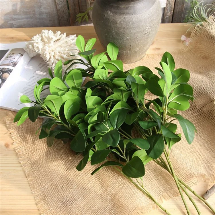 

V-3151 High Quality Green Plants Branch Leaves Latex Milan Artificial Leaf For Decoration