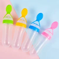 

Baby food feeder Training Silicone Rice Paste Squeeze Bottle with Spoon Children's Supplementary feeding Bottle