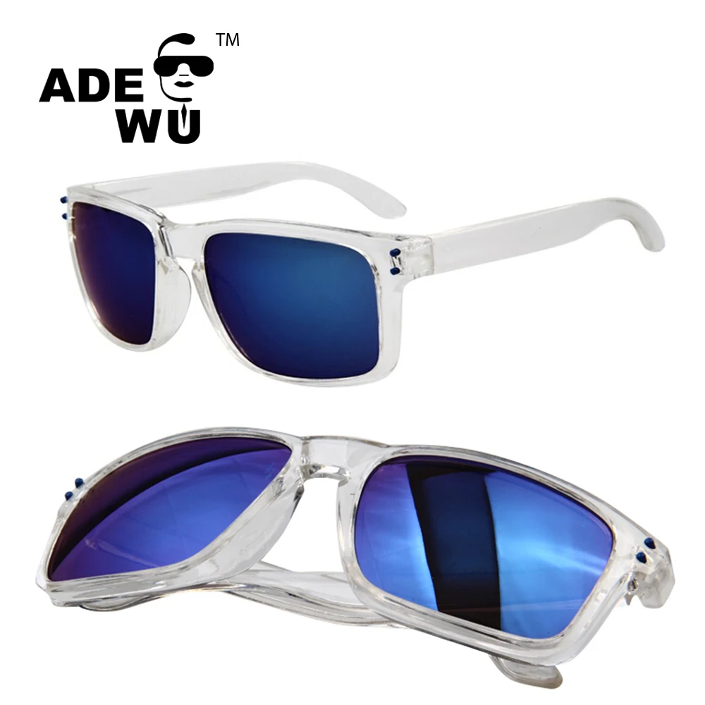 

ADE WU STY0709A trend hot selling cheap men colorful film mirrored sports hollbrook keyhole bridge sunglasses wholesale, Multicolor