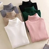 2019 Thick Turtle neck Warm Knitted Sweater Women Autumn Winter Pull High Elasticity Soft Pullover Sweater