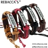 2018 new fashion hot selling wholesale funny leather WWJD English letter bracelets