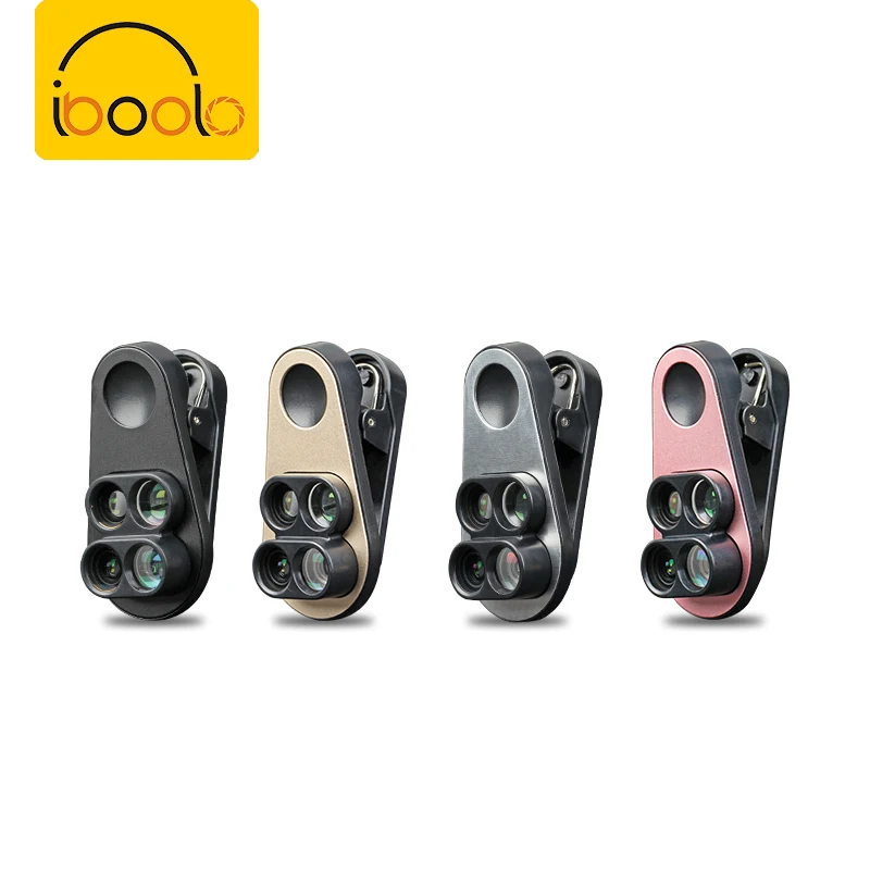 

IBOOLO Newest innovative HD 4K mobile optical lens 4 in 1 smartphone camera lens kit, Black