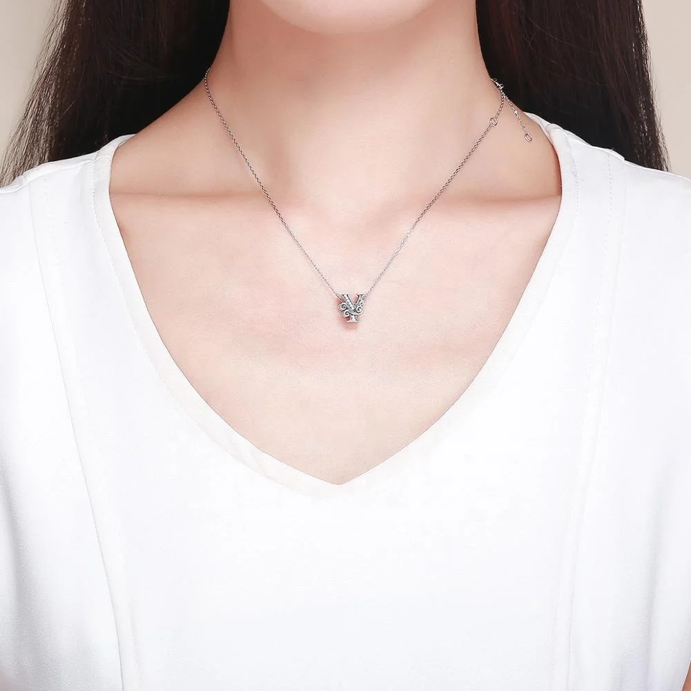 

Qings 925 Sterling Silver Letter Y Charm Initial A-Z Crystal Beads Alphabet Pendant Jewelry for Bracelets Necklaces ( Letter Y )