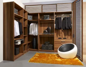 Modern Style Veneer Door Designs L Shaped Wood Clothes Closet