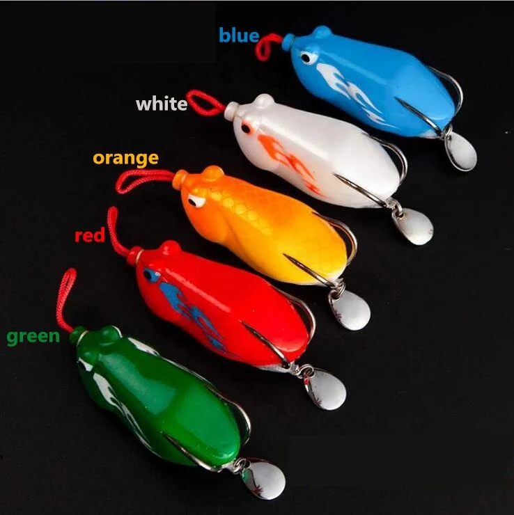 

2019 Hot sale plastic fishing lure 61mm 14g soft frog lures bait tackle gear, Various colors