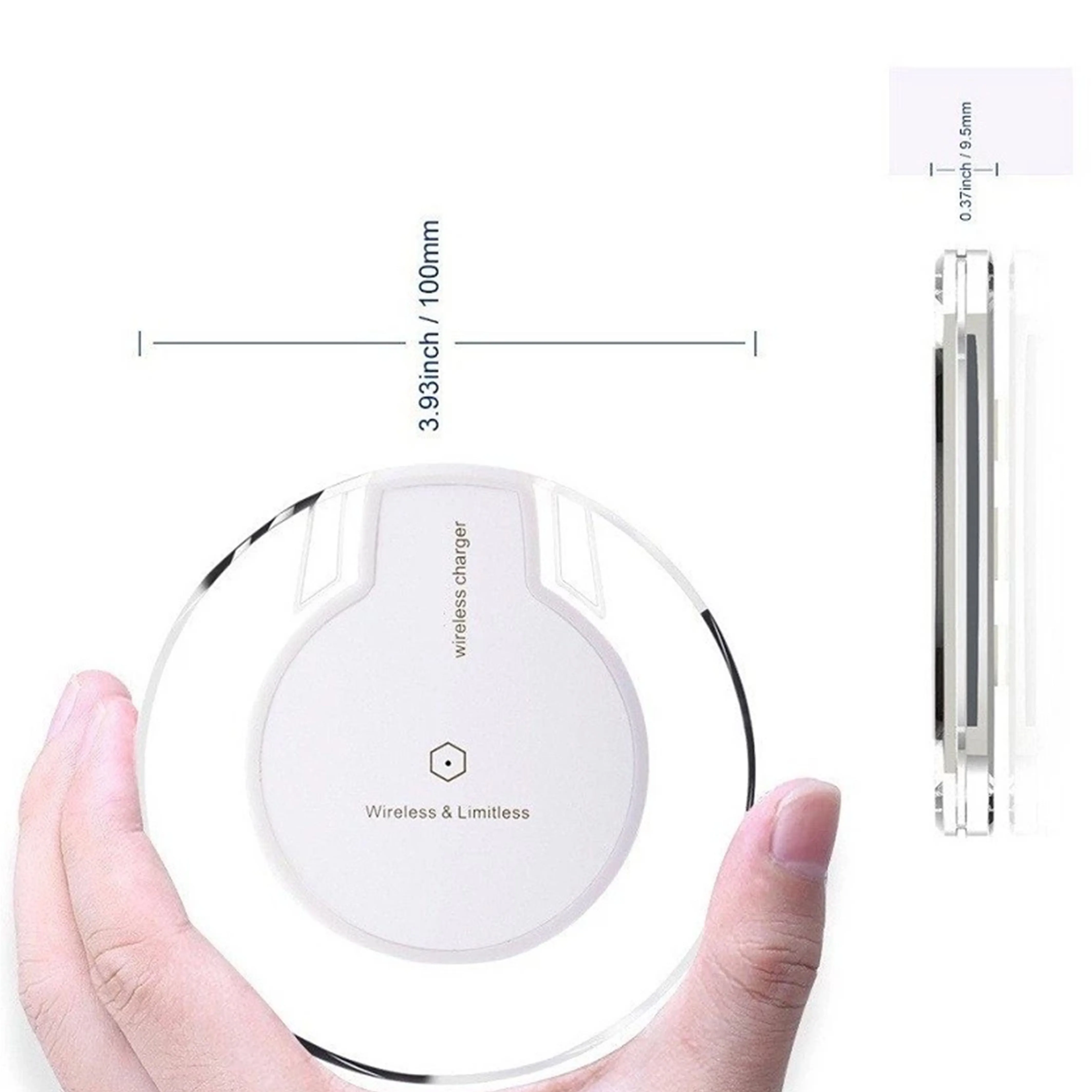 
Universal Crystal Wireless Charger Pad With LED Light Compatible All Support Qi Standard Mobile Phone 