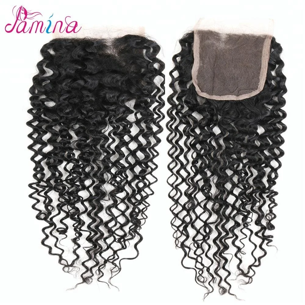 

8A Brazilian Human Hair With Closure Brazilian Kinky Curly 3 Bundles Brazilian Kinky Curly Hair With Closure Tissage Bresilienne
