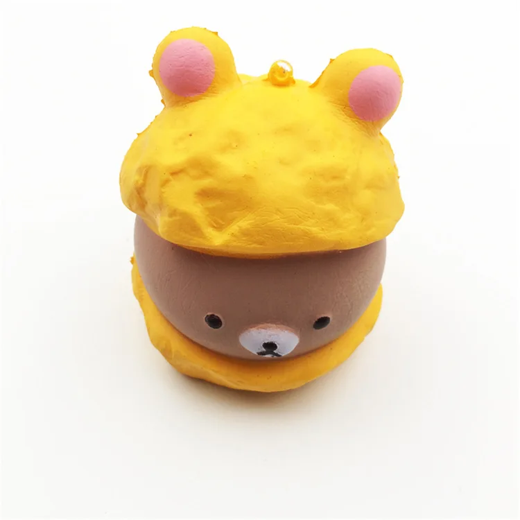 Wholesale Supplier High Quality Soft Slow Rising Puffs Bear Animal Keychain Kids Squishy Toys With Good Smell