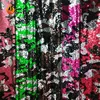 Camouflage Design Flip Up Reversible Sequin Embroidery Fabric For Garment