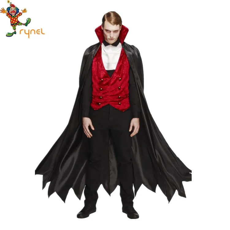 Dracula Vampire Cape noire halloween adulte accessoire robe fantaisie 115 cm