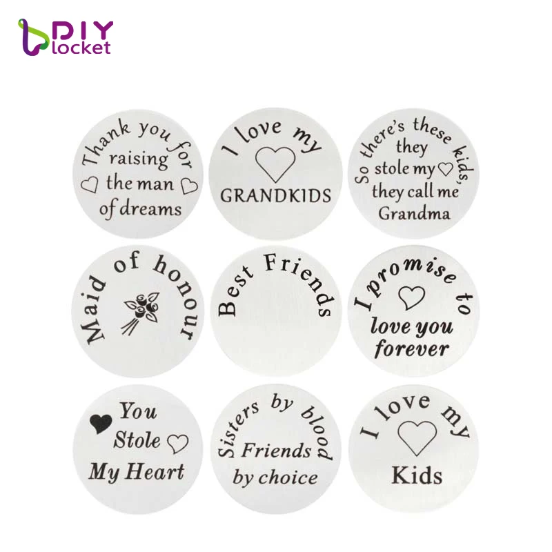 

Wholesale Mixed Styles Stainless Steel Floating Locket Back Plates For Glass Memory Lockets, Picture/customized