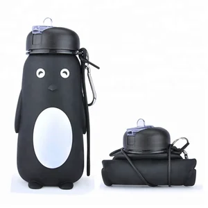 Reusable Unique Shaped Silicone Foldable Water Bottle For Child