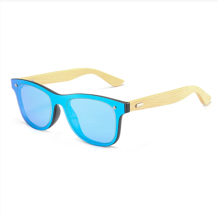 

70507 Superhot Eyewear 2019 Square One Piece Lens Custom Logo Bamboo Sunglasses