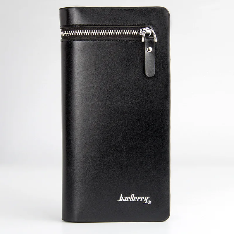 

Wholesale baellerry high-capacity long type zipper pu leather wallet for men