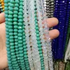Excellent 1 Strand 8mm Faceted Green Crystal Loose Bead DIY