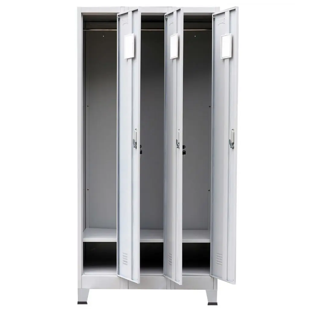 Factory custom high quality stainless steel cheap modern 3 door lower white wardrobe with legs