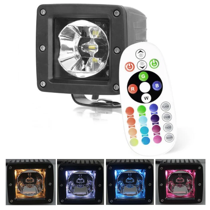 Remote Control 3inch Cube Led Pods 15w Backlit Rgb Work Lights Buy Rgb Work Light,Rgb Pods