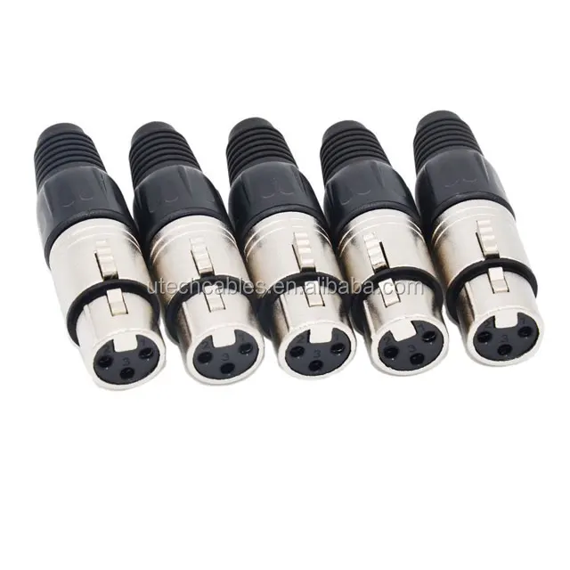 3 Pin Xlr Solder Type Connector Plug Cable Connector For Audio