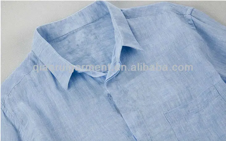 mens solid yarn dyed linen dress shirt with french placket, View mens ...