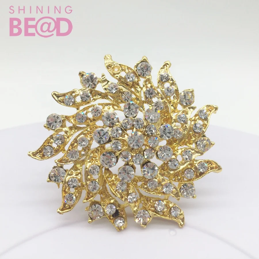 High quality wedding rhinestone pearl gold napkin ring