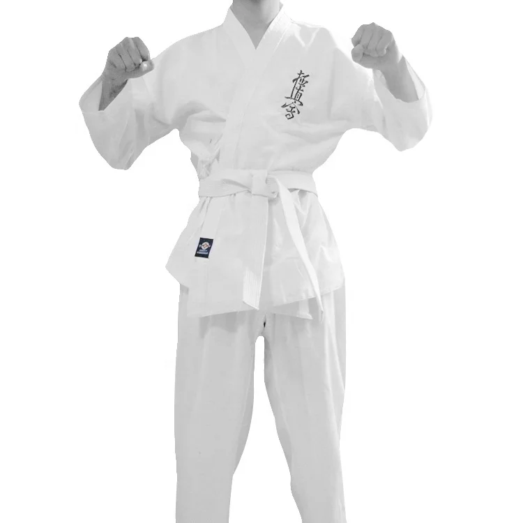 

Customized White Kyokushin Karate Uniform with embroidery