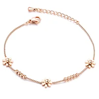 

Wholesale High Quality Rose Gold Plated Color Adjustable Stainless Steel Women Charm Bracelet