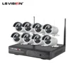 LS VISION Plug and Play Cctv Wireless Remote 1080P Wifi Security IP Camera Linux Outdoor H.265 8 CH Wifi Nvr Kit
