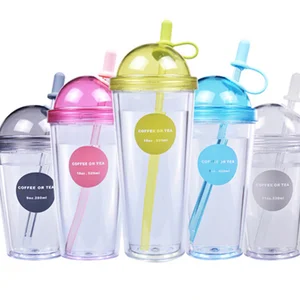 Image of New fashion juice plastic cup diameter 95mm with lid