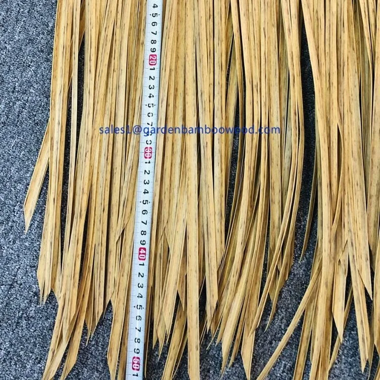

PE Artificial synthetic palm leaf thatch for roofing, Brown;chocolate