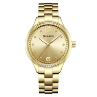 

New Fashion Lady Crystal Elegant Wrist Watches Luxury Stainless Steel Dress Quartz Brand Curren 9003 Women Watches Reloj Mujer