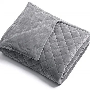 Grey Color Custom Size Quilted Fleece Weighted Blanket Cover - Buy