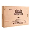 Factory wholesale sliding lid wooden wine box Custom 6 bottle blank wooden wine box
