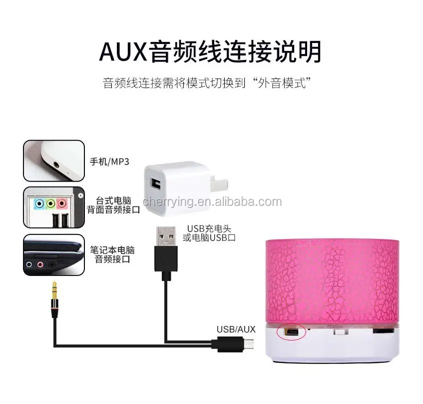 mini speaker bluetooth with led light outdoor portable bluetooth speaker with TF Card - ANKUX.COM