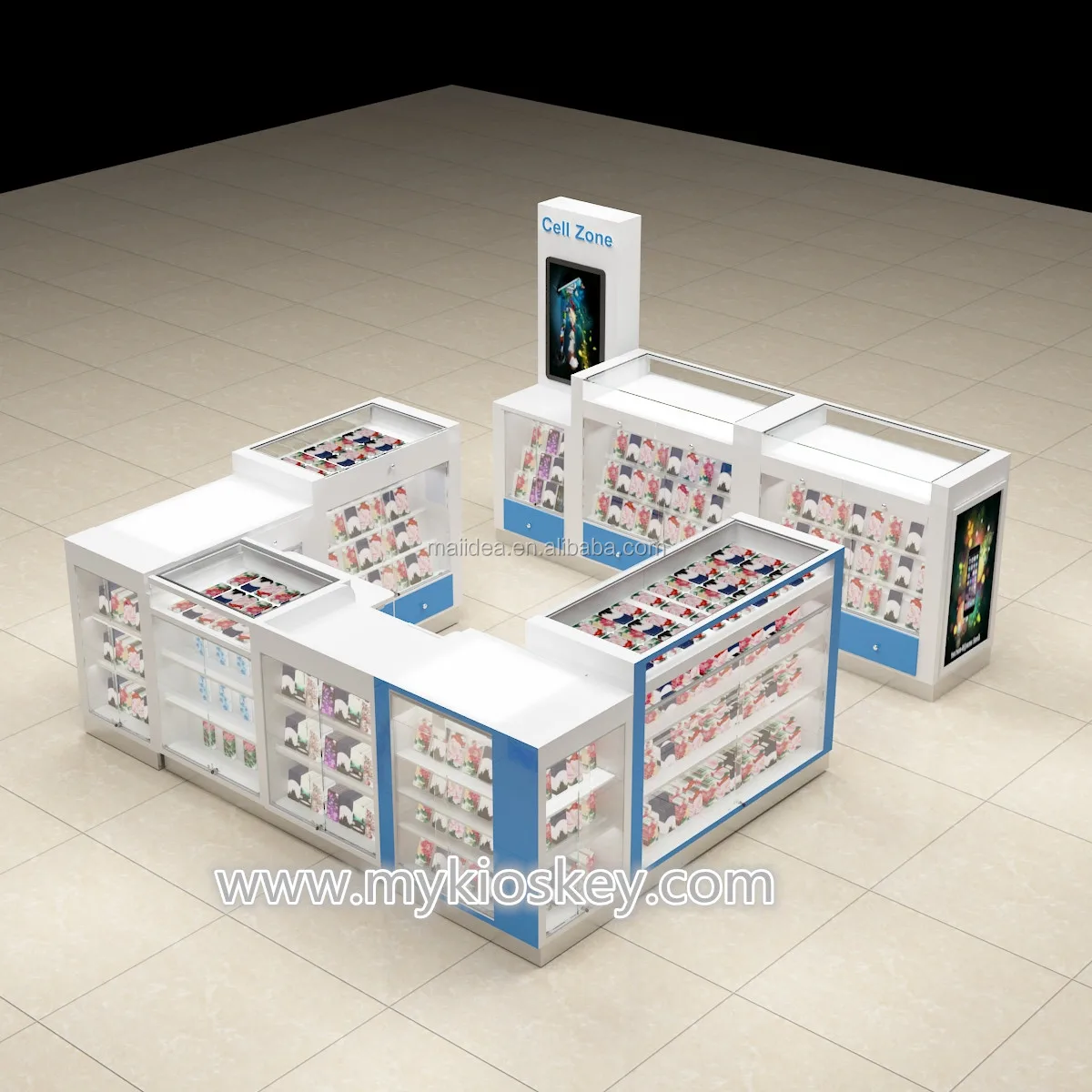 cell phone accessories display kiosk  