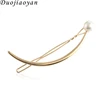 Longbow shape semicircular bending hairclip shiny face metal long bow hairpin clips for girls