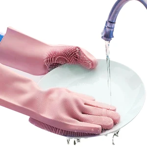 Image of 2019 New Arrival 100% Eco Silicone Rubber Dish Hand Cleaning Washing Gloves
