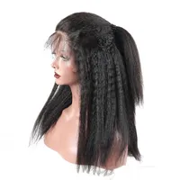 

Kinky straight full lace&lace front YAKI human hair wig Brazlilian/Peruvian 360 lace wig with baby hair 10A top grade