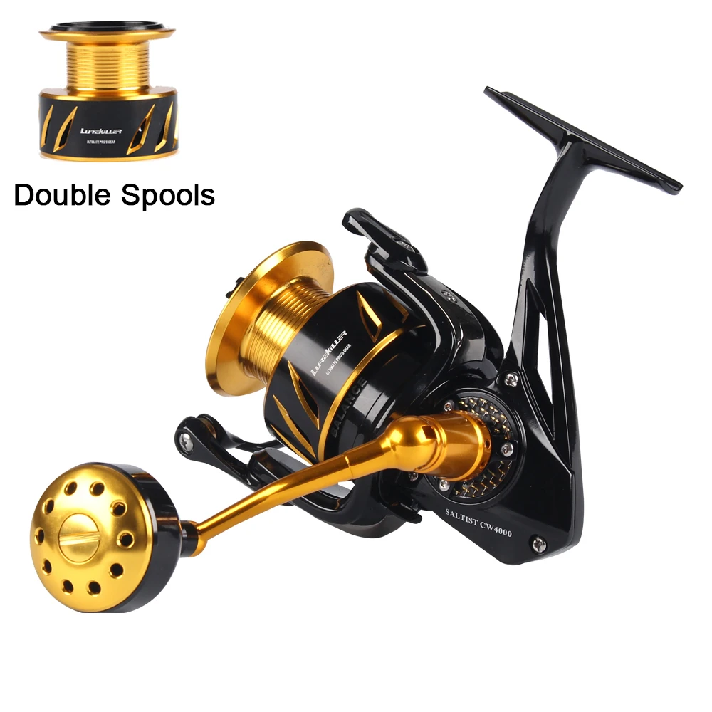 

lurekiller Double spools fishing trolling reel oem metal spinning reel, Gold