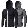 wholesales custom logo workout sports quick dry dri fit clothing gym wear for men zipper fitness shirt hoodies