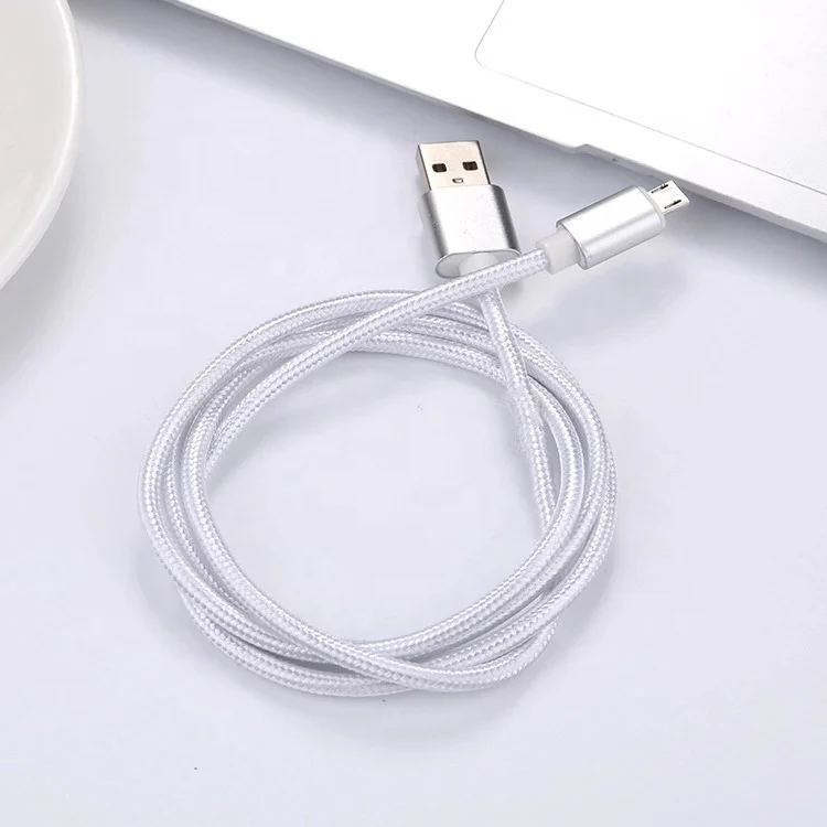 

Cheap price 1m Nylon cell phone charging braided micro usb type c Data charger Cable for android for iphone, Black ,silver ,red,blue,pink,gold