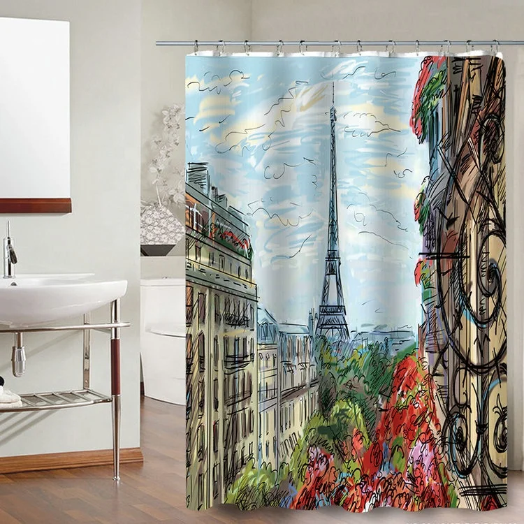 

Wholesale China manufacturer selling multi-used hot sale photo print shower curtain, Multicolor