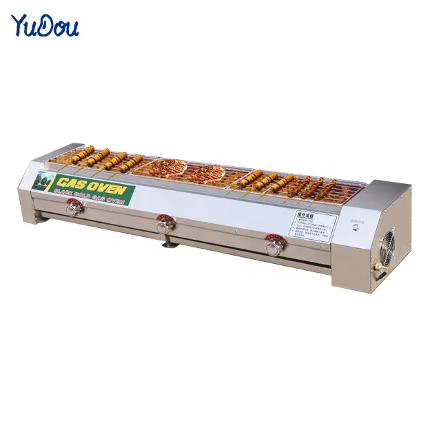 

Commercial stainless steel kitchen utensils electric smokeless barbecue bbq grill machine with 6 Burners