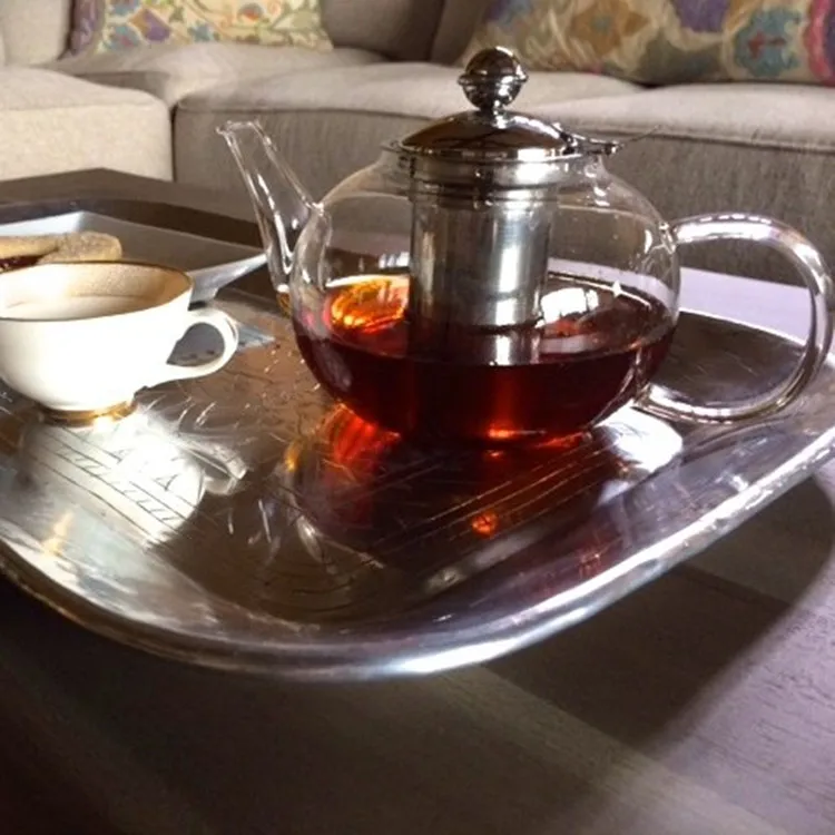 glass teapot with infuser