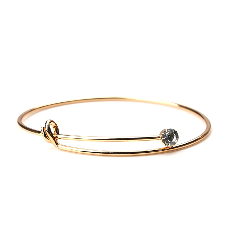 

Simple Gold Silver Color Zircon Bracelet Jewelry For Women Men